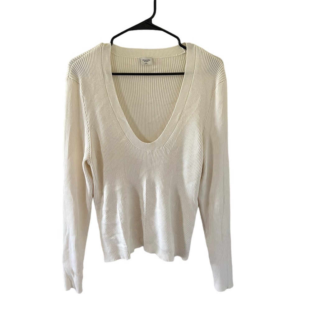Abercrombie + Fitch Ivory Ribbed Top